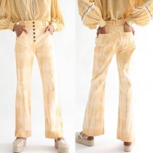 Ulla Johnson Milo Jean in Wheat Tie Dye High Waist 4